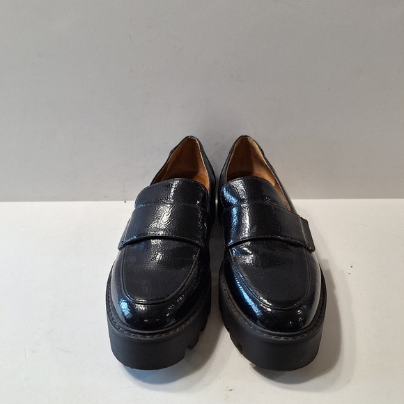 Franco Sarto Black Whimsigoth Platform Lug Sole Penny Loafers Size 6.5 - Picture 4 of 9
